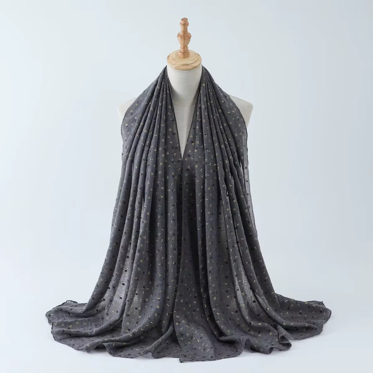 Gold Foil Stamped Viscose Hijabs + - Chaddors