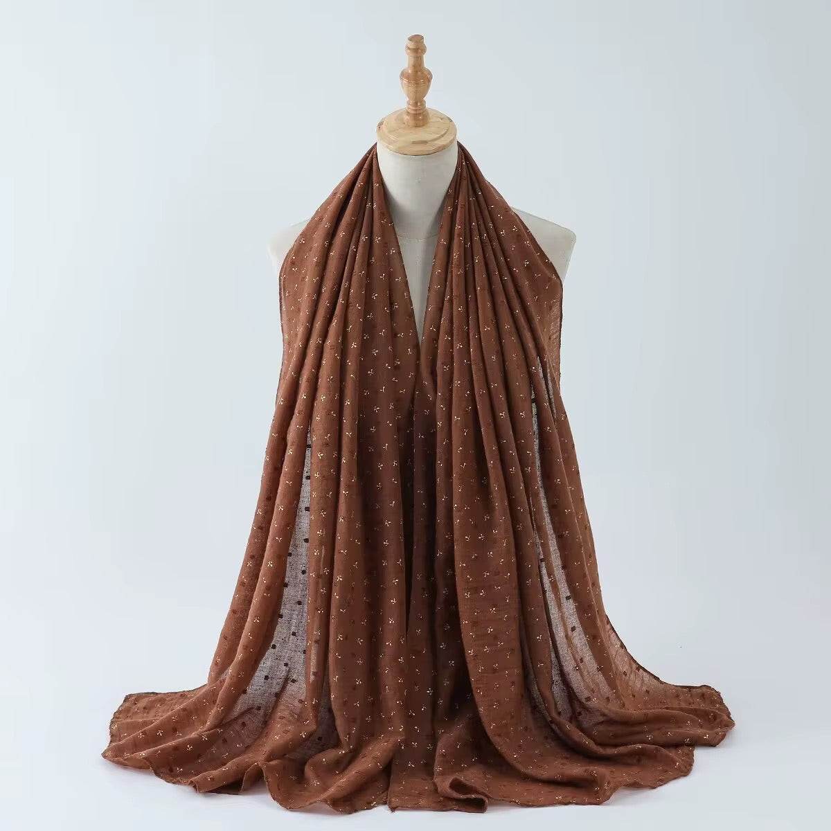 Gold Foil Stamped Viscose Hijabs + - Chaddors