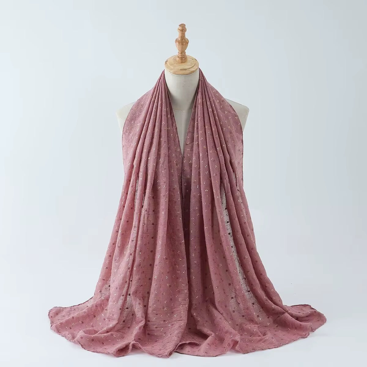 Gold Foil Stamped Viscose Hijabs + - Chaddors