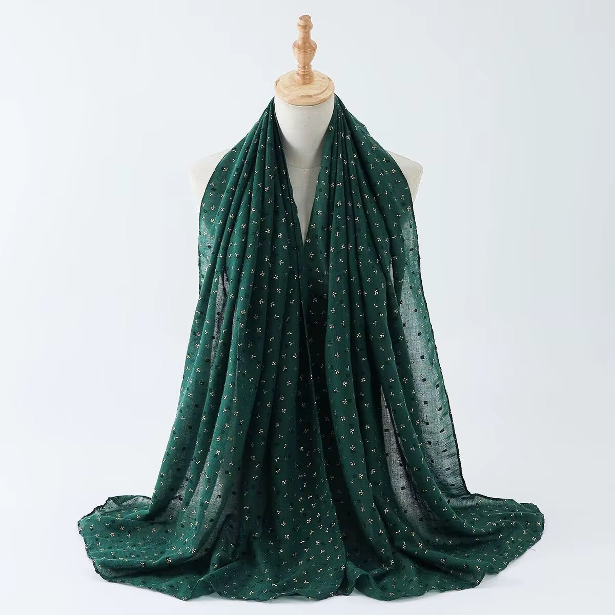 Gold Foil Stamped Viscose Hijabs + - Chaddors