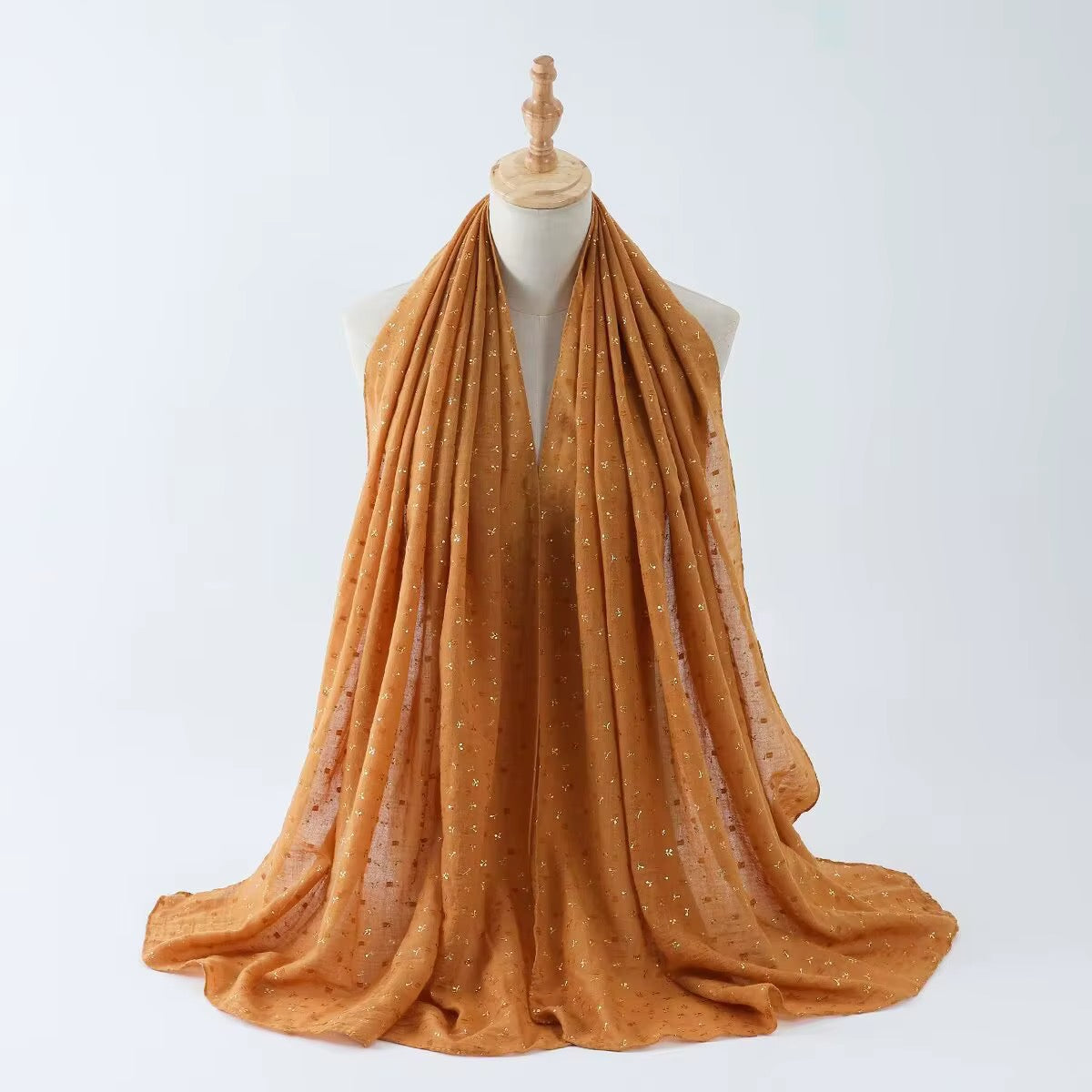 Gold Foil Stamped Viscose Hijabs + - Chaddors
