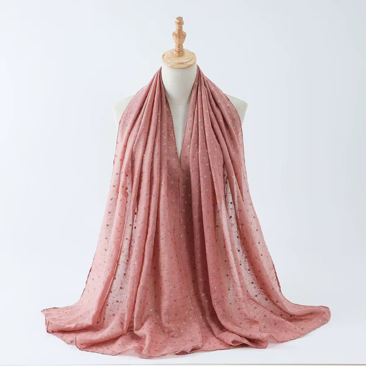 Gold Foil Stamped Viscose Hijabs + - Chaddors