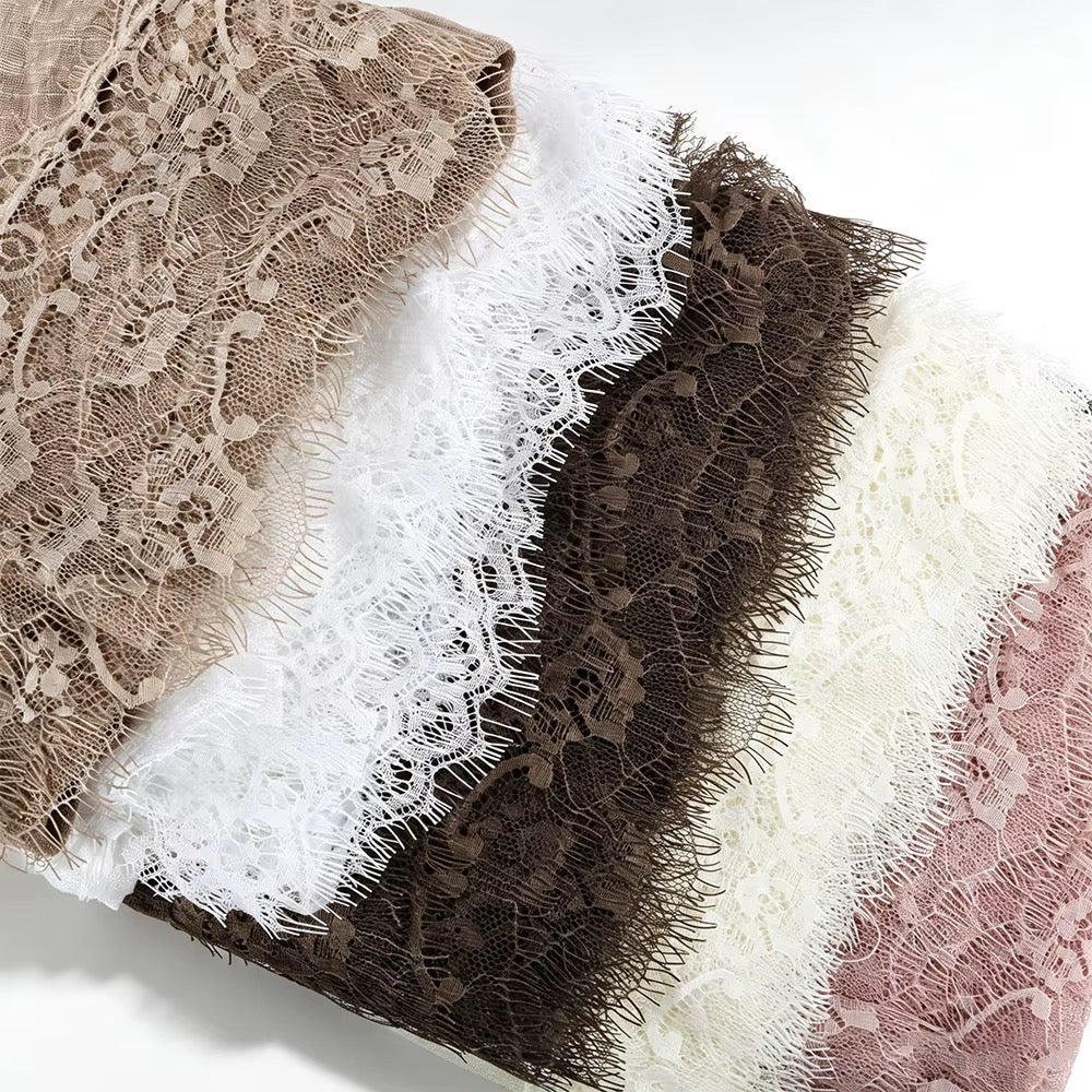 Lace Trim Linen Hijabs