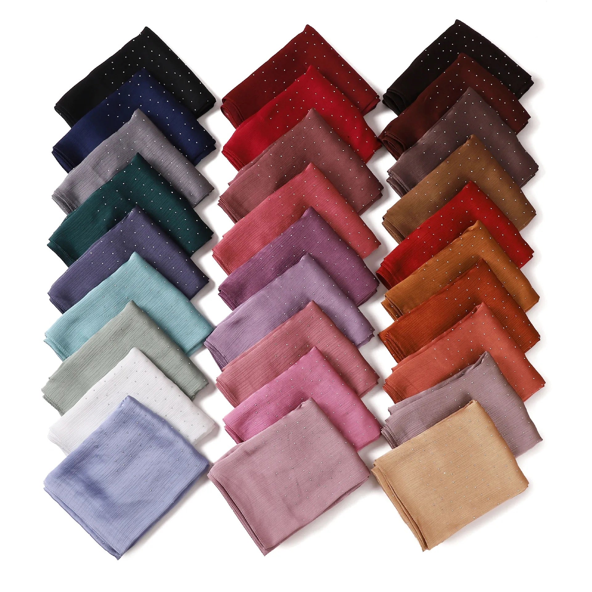 Silk Chiffon Crinkle with Studs - Chaddors