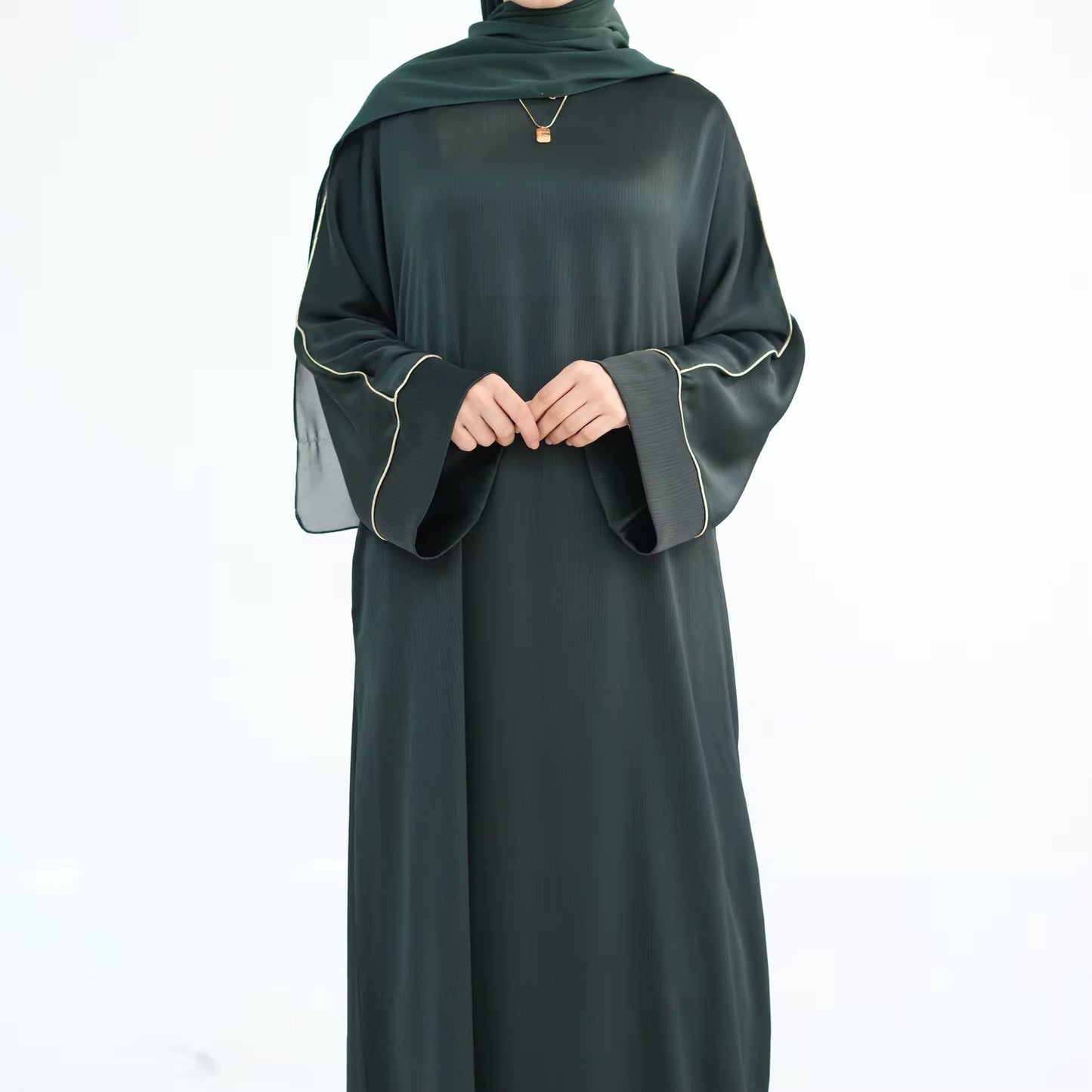 Wrinkle Satin Abaya