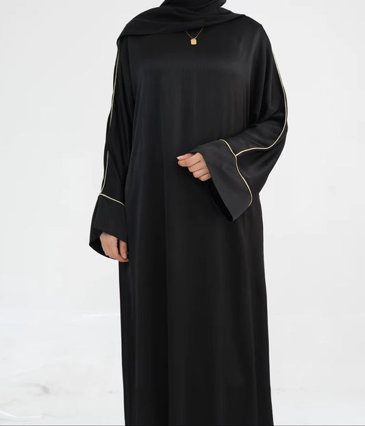 Wrinkle Satin Abaya