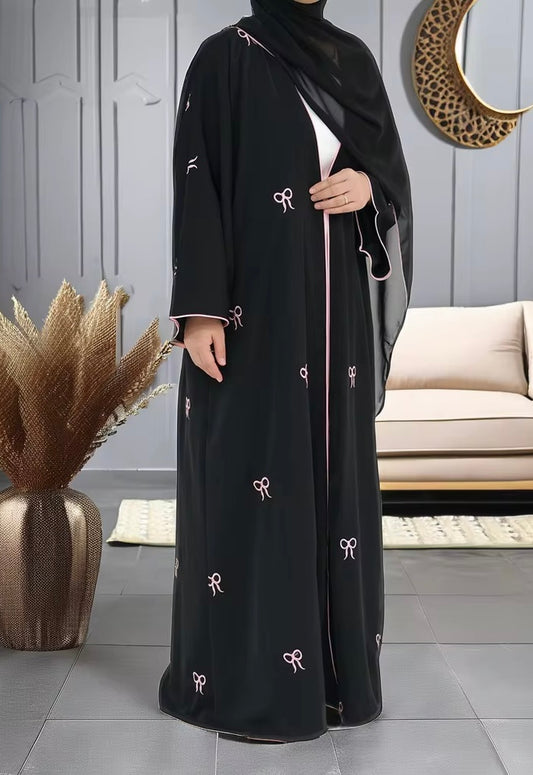 Pink Bows Kimono Abaya