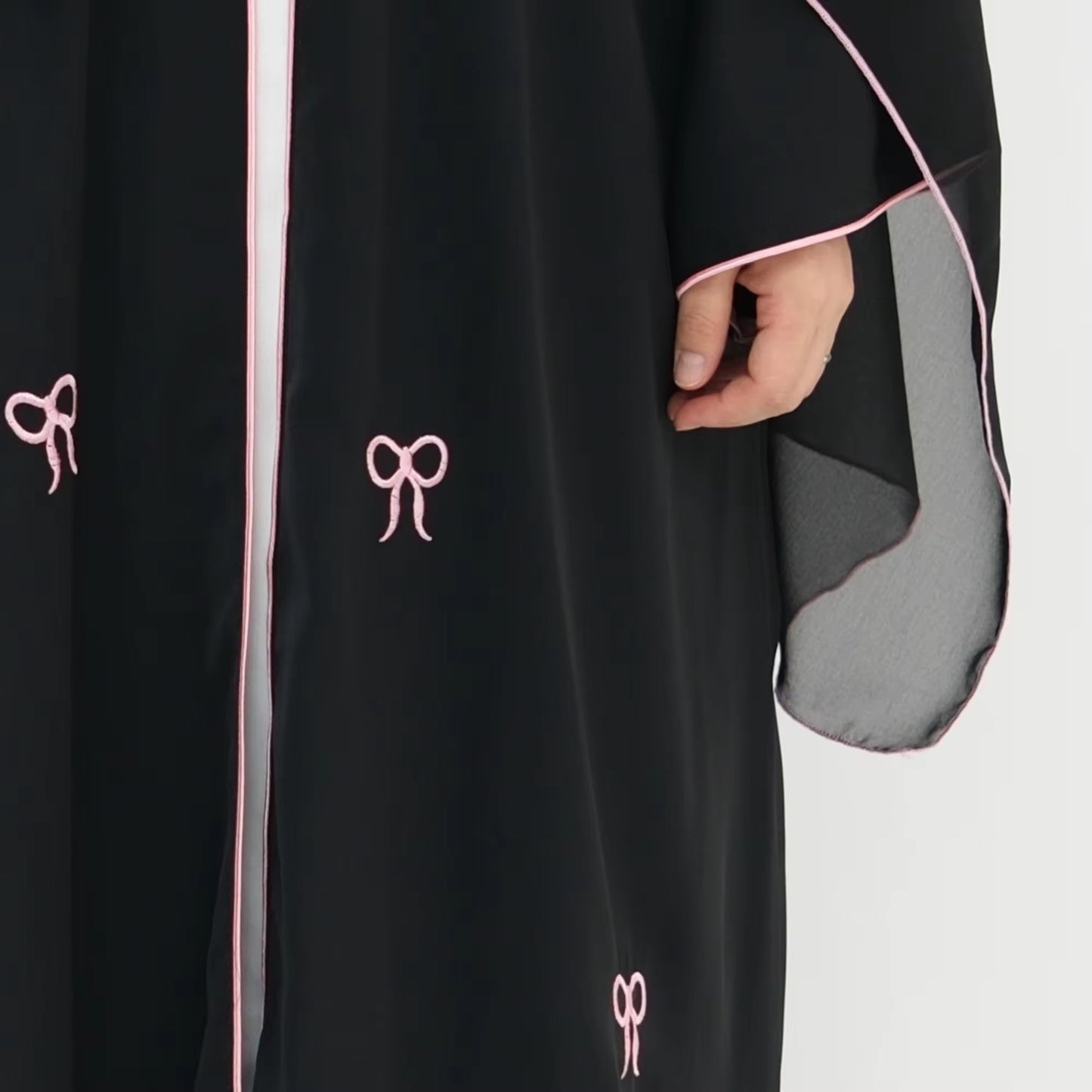 Pink Bows Kimono Abaya