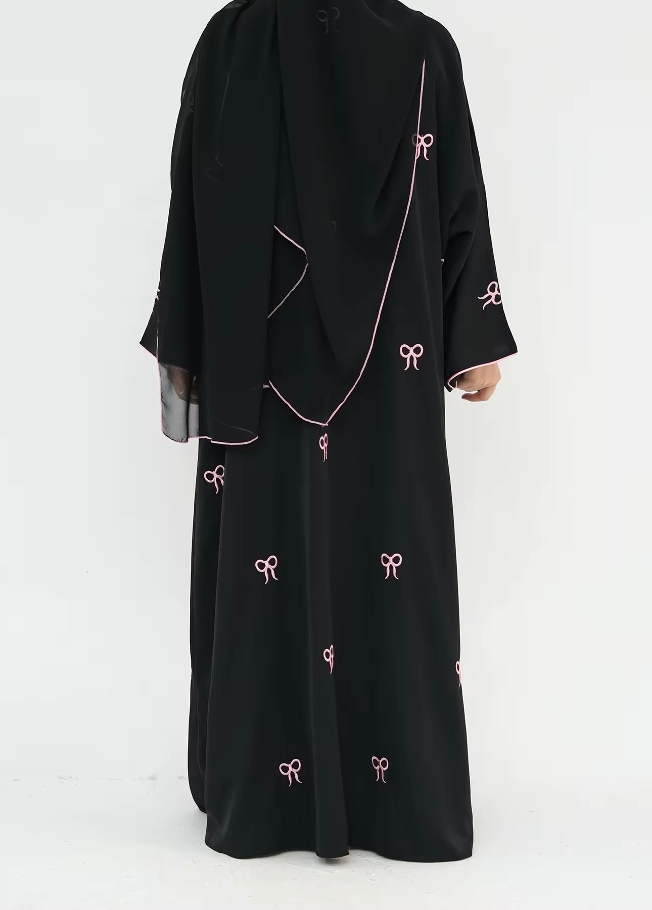 Pink Bows Kimono Abaya