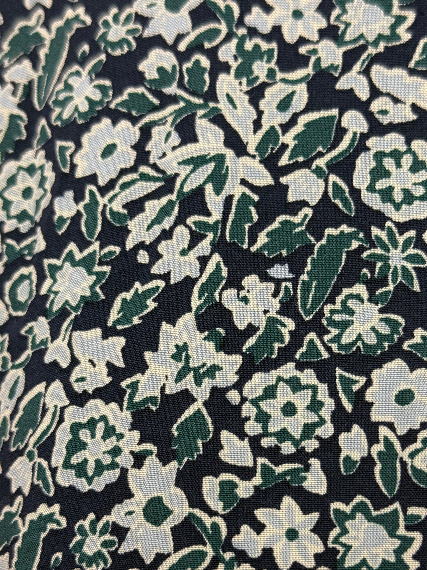 Teal and Black Print Hajj Abaya