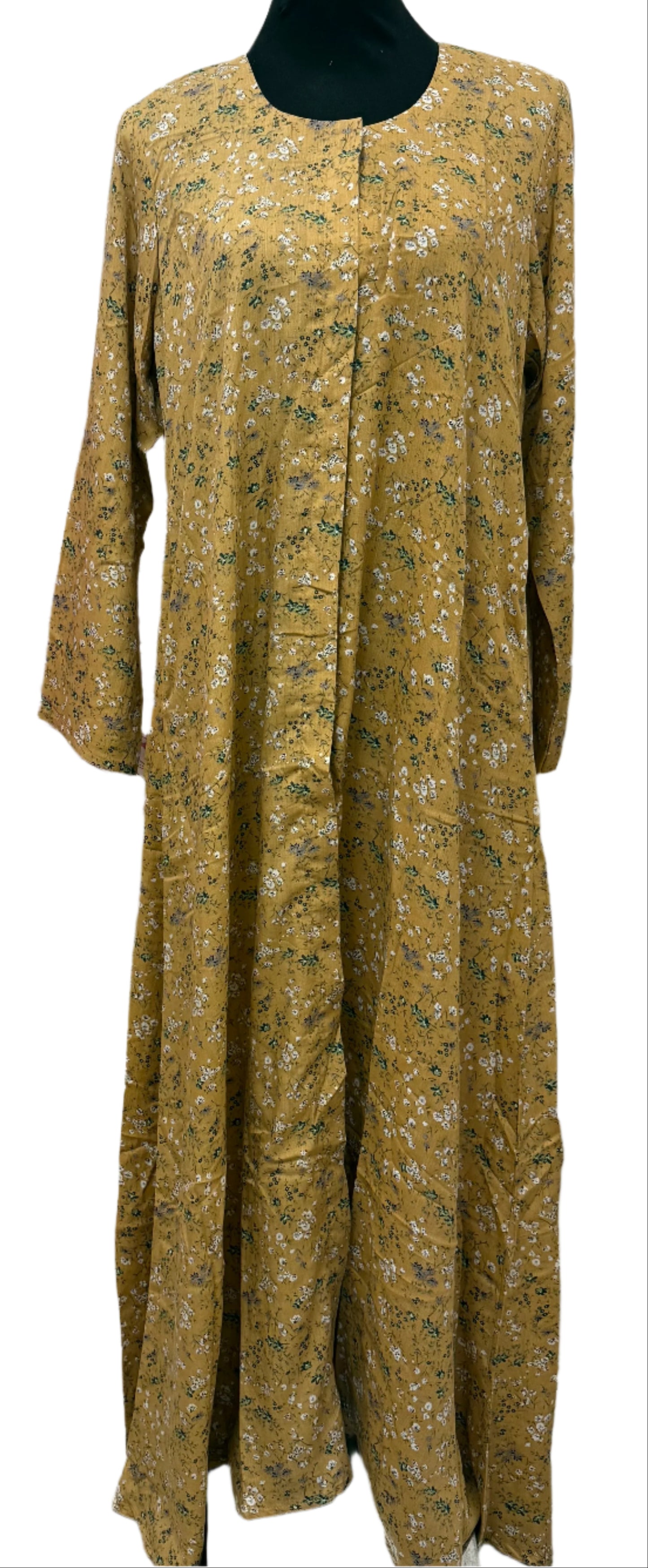 Mustard Print Hajj Abaya