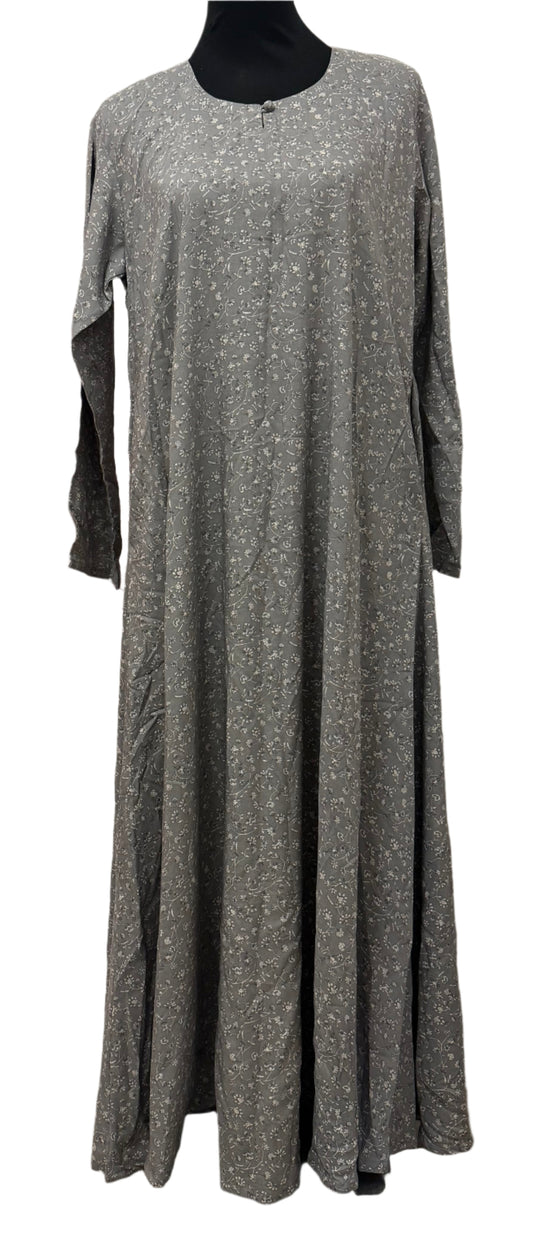 Gray Print Hajj Abaya