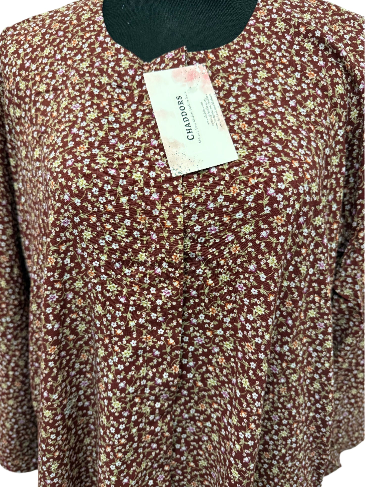 Chocolate Brown  Print Hajj Abaya