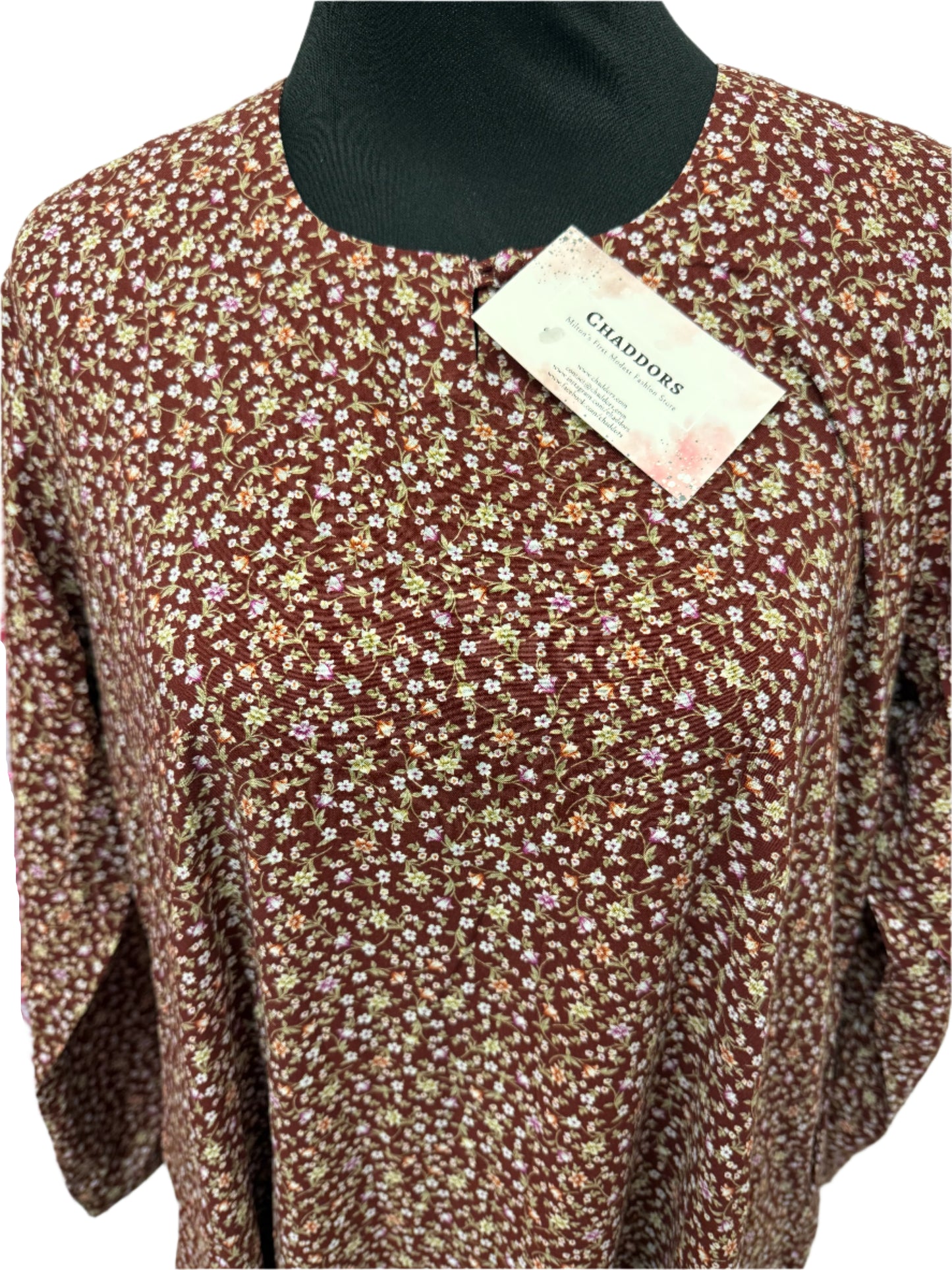 Chocolate Brown  Print Hajj Abaya