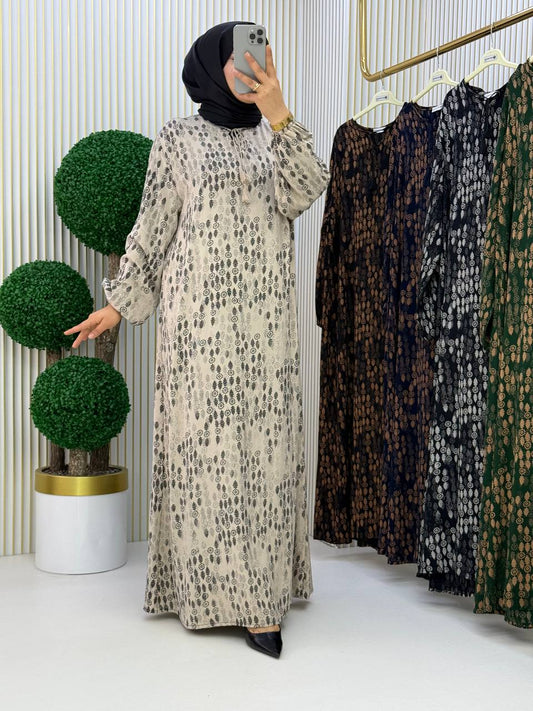 Beige Aline Viscose Dress