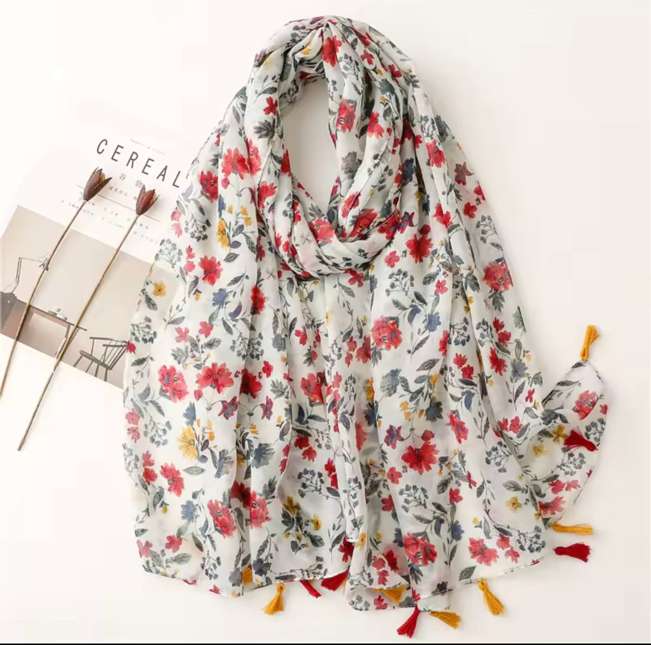 Printed Tassel Hijabs - 3 (Multiple Designs)