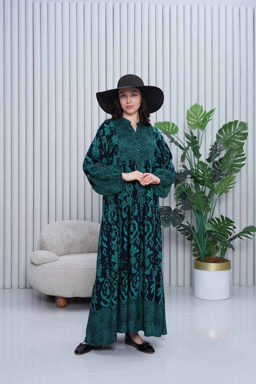 Green Print Summer Dress