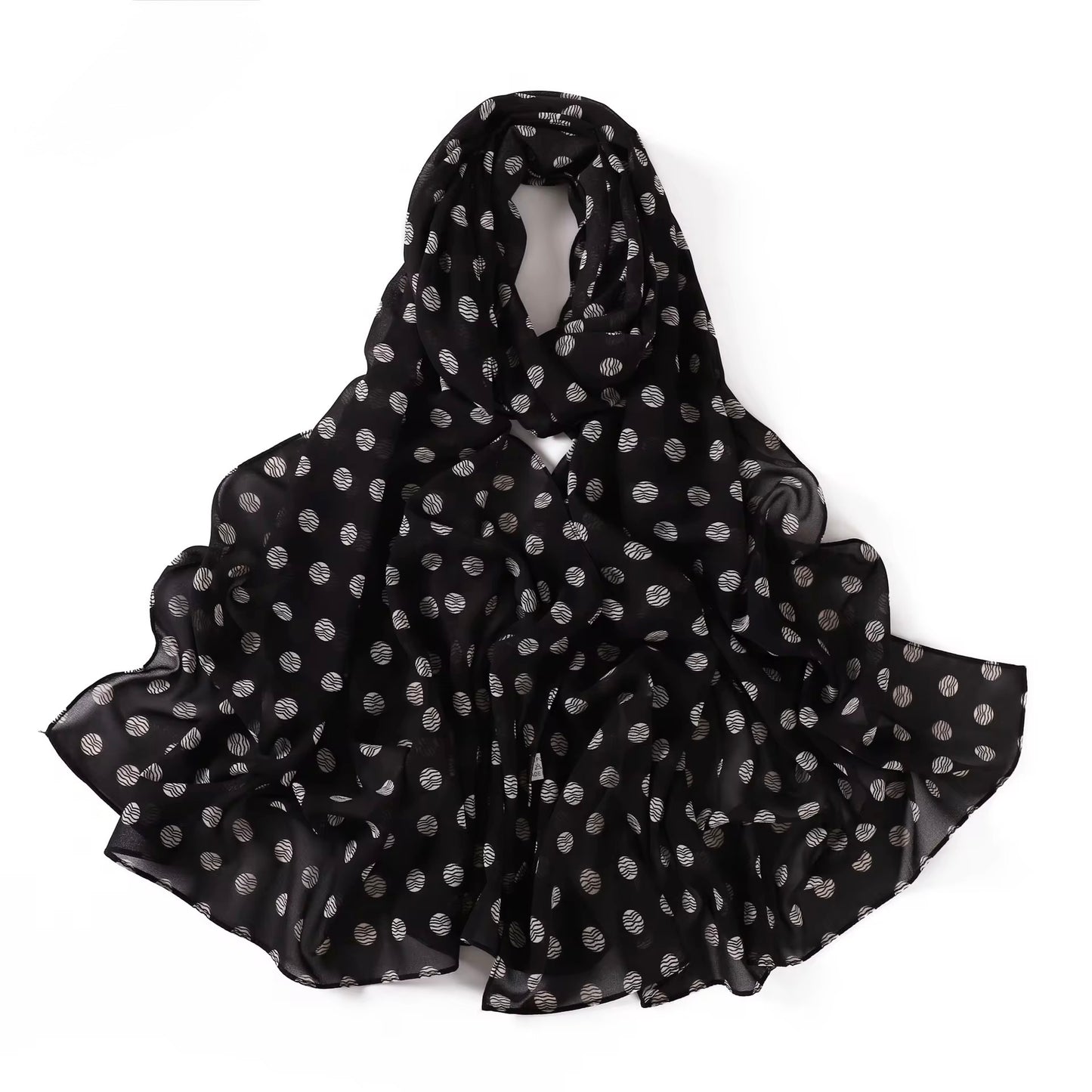 Printed Chiffon Hijab (1) + - Chaddors