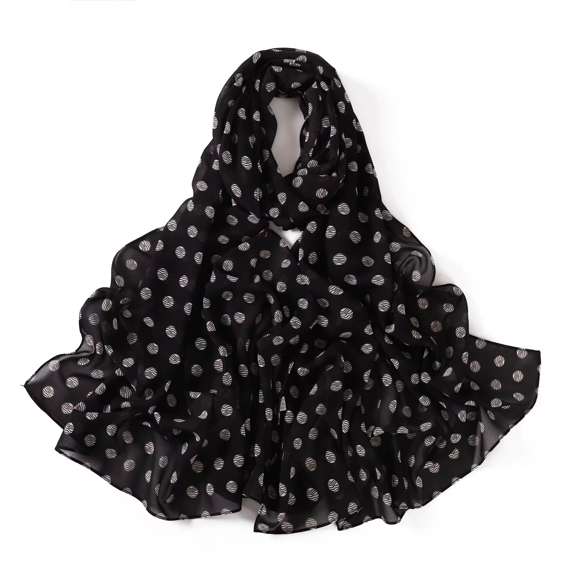 Printed Chiffon Hijab (1) + - Chaddors