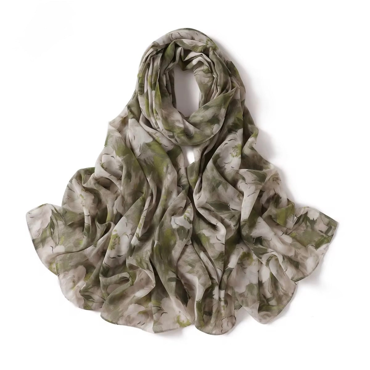 Printed Chiffon Hijab (1) + - Chaddors