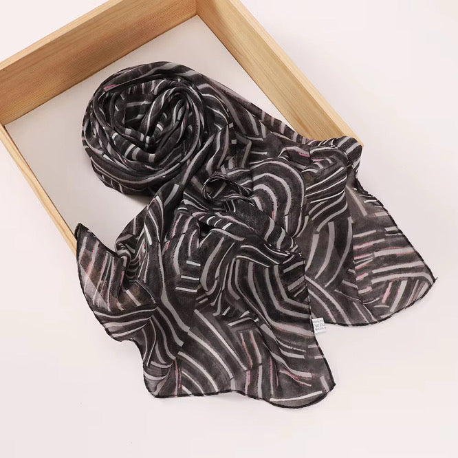 Printed Chiffon Hijab (2) +