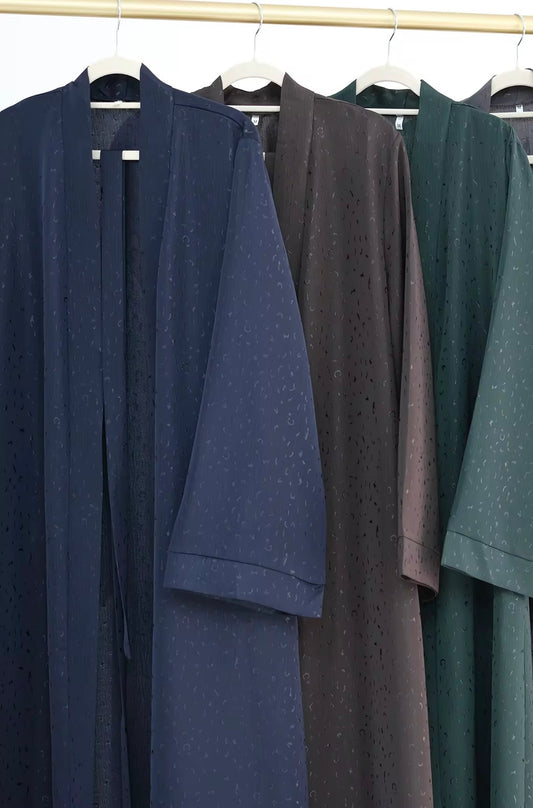 Embossed Luxury Kimono Abaya