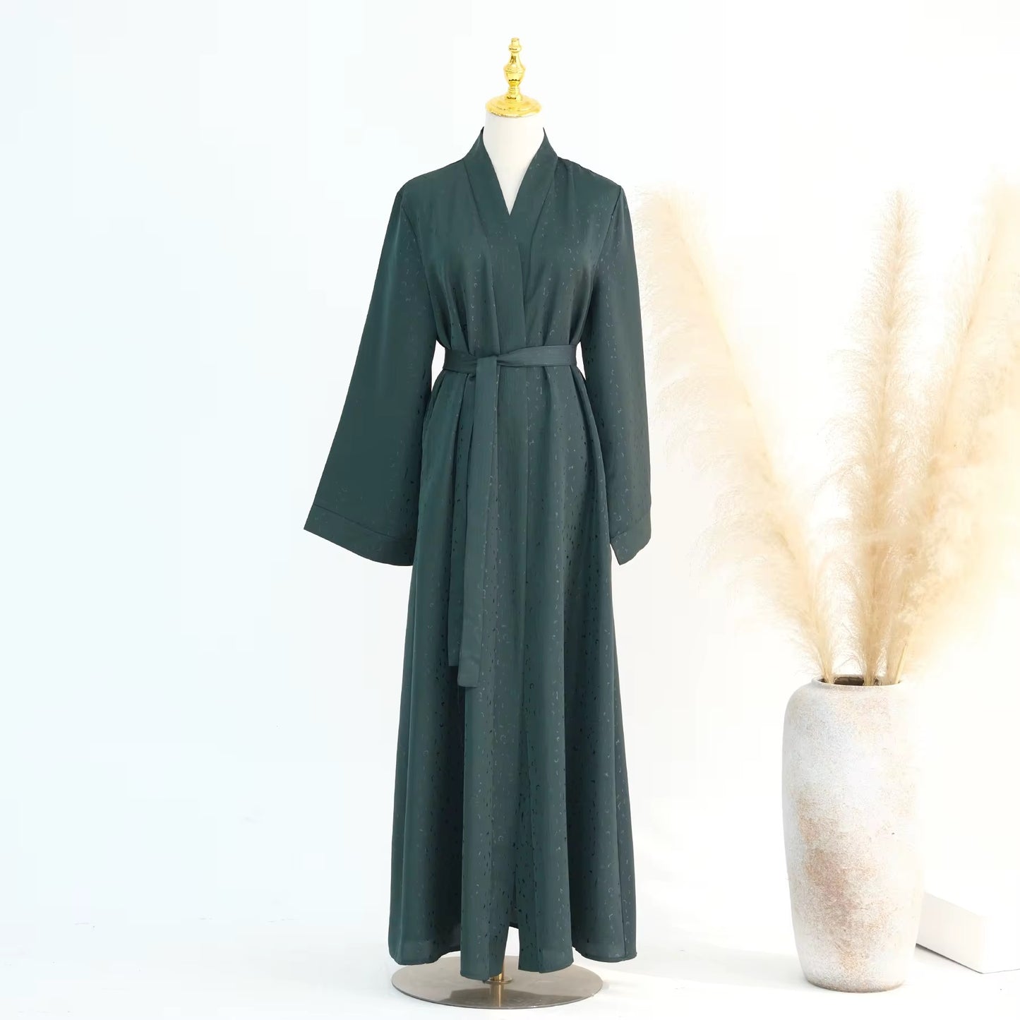 Embossed Luxury Kimono Abaya