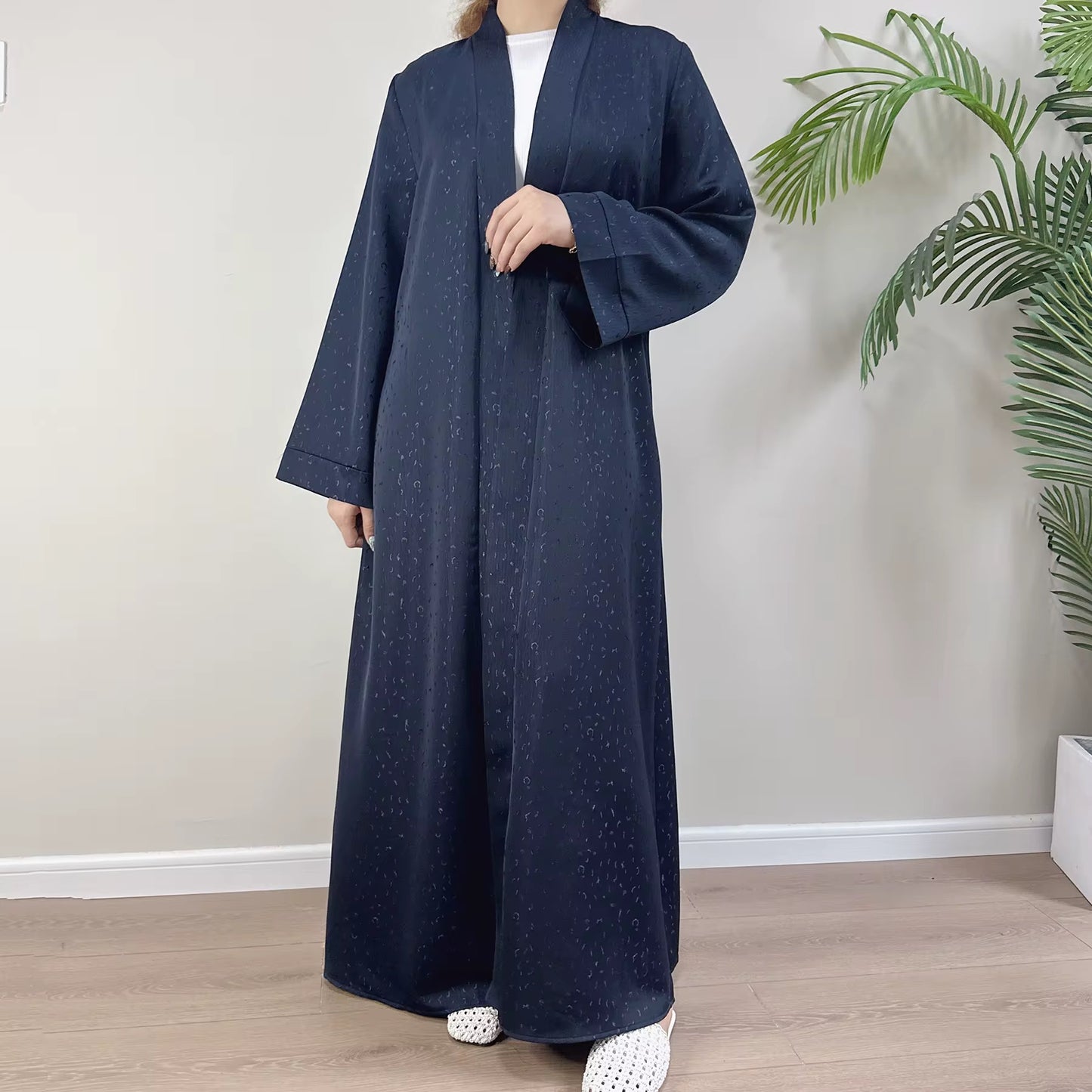 Embossed Luxury Kimono Abaya