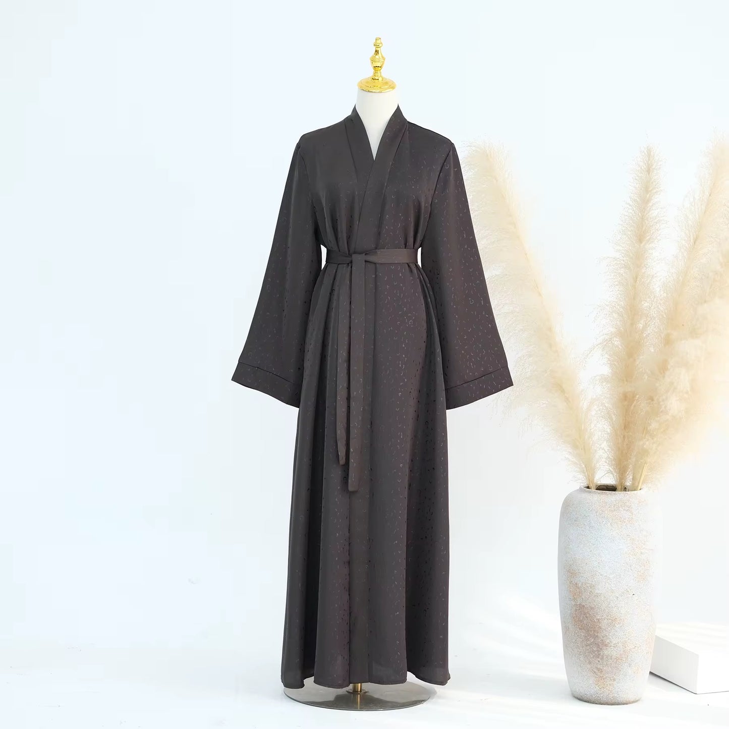 Embossed Luxury Kimono Abaya