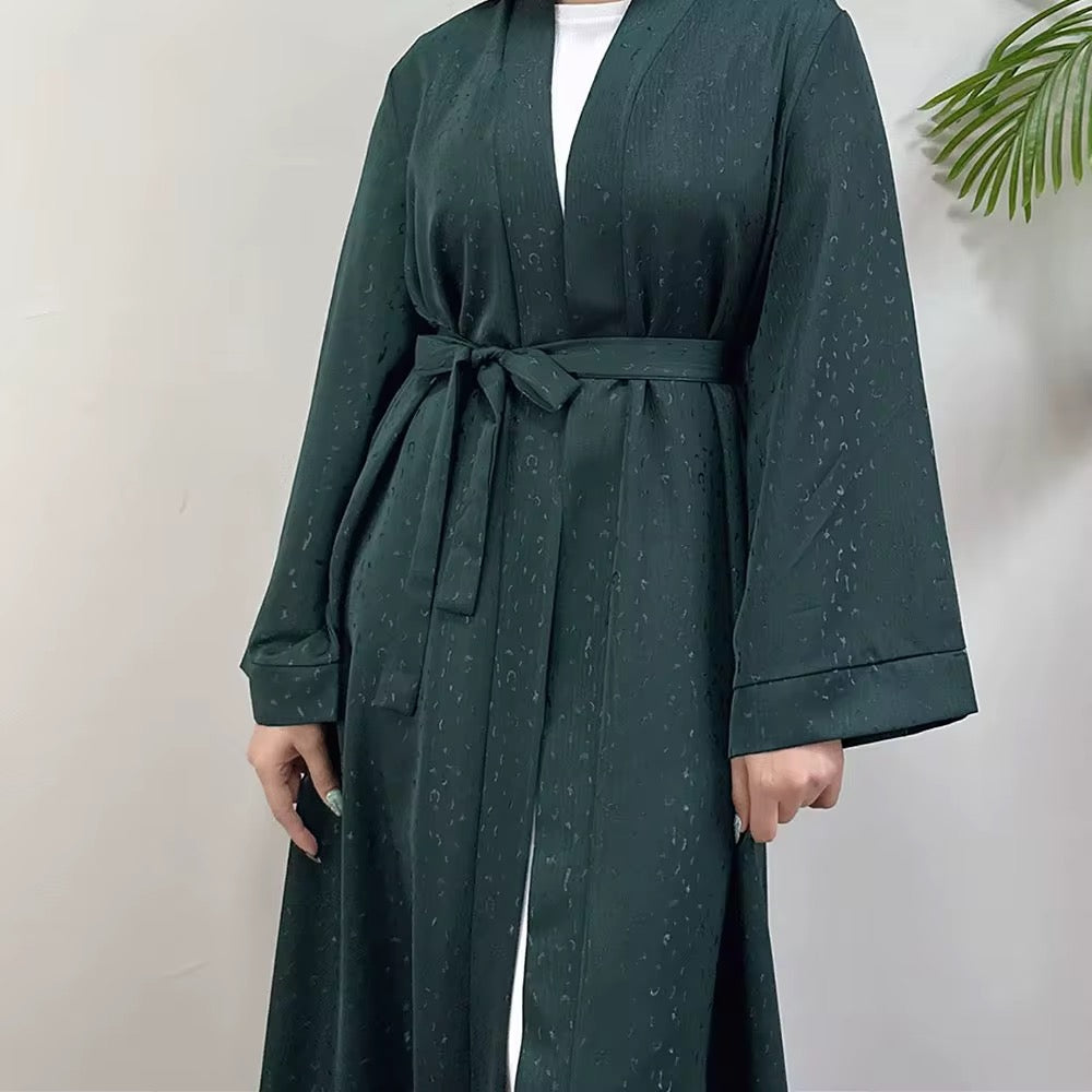 Embossed Luxury Kimono Abaya