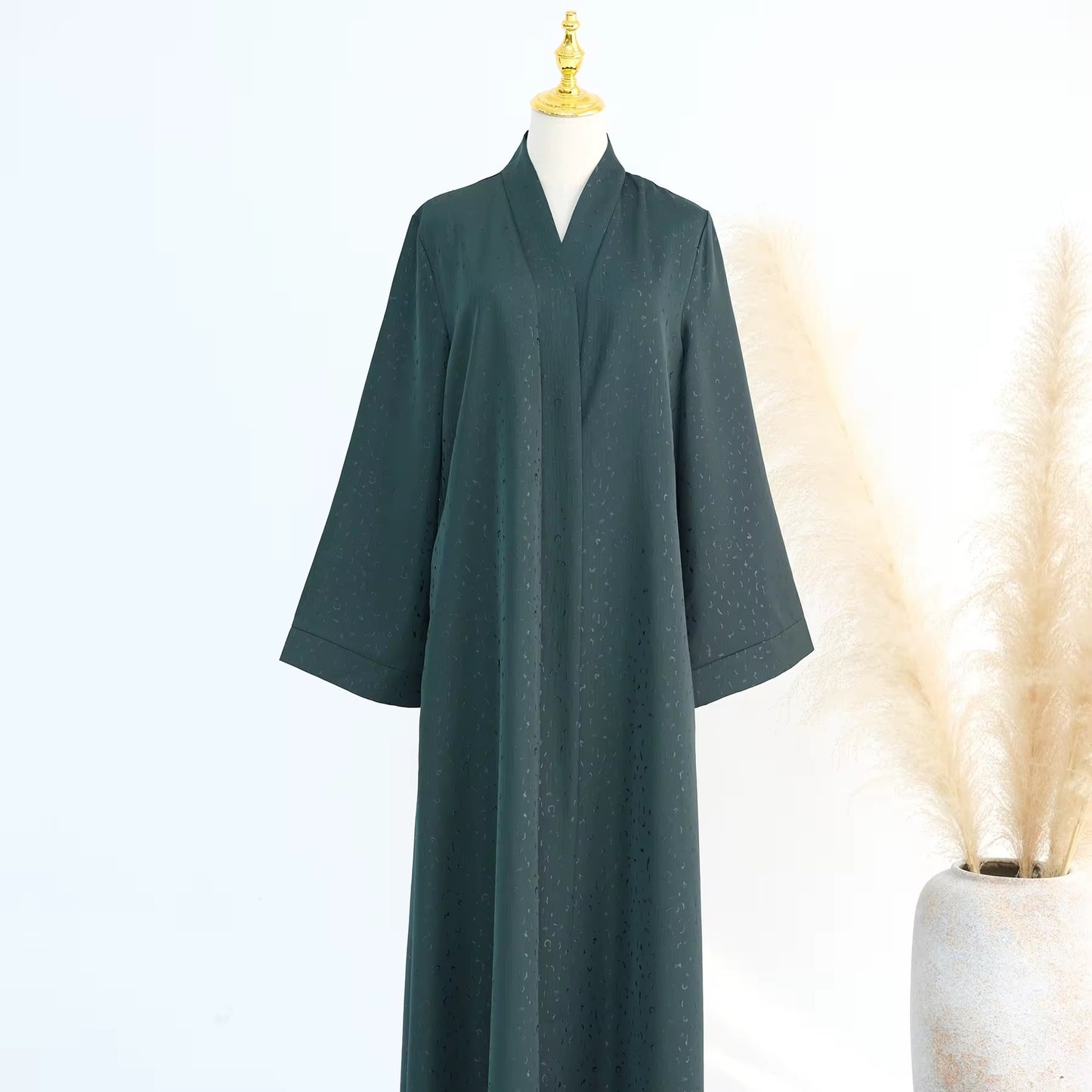 Embossed Luxury Kimono Abaya
