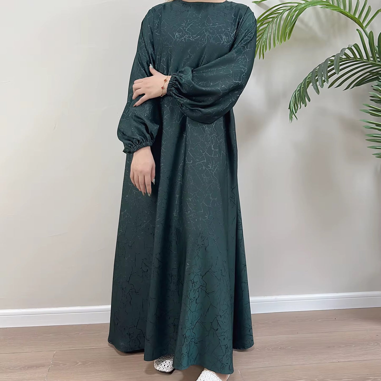 Metallic Elegance Abaya Dress