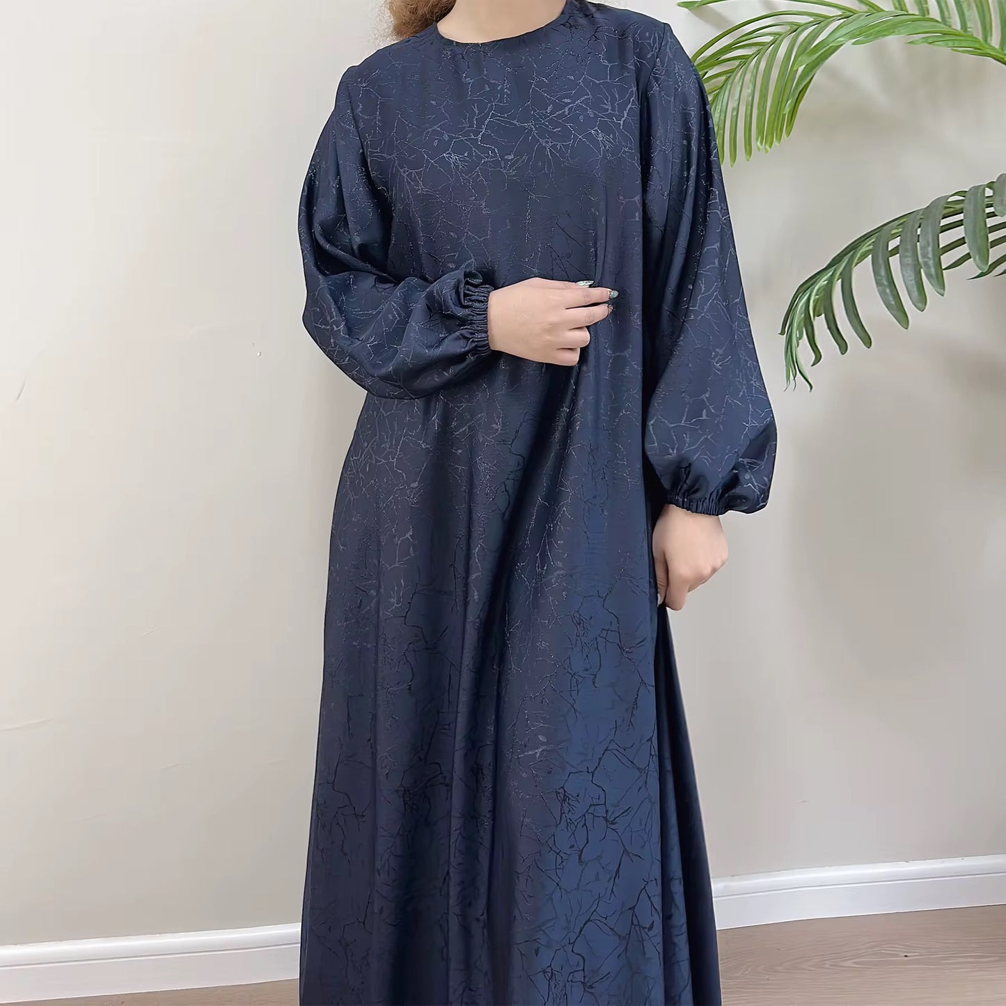 Metallic Elegance Abaya Dress
