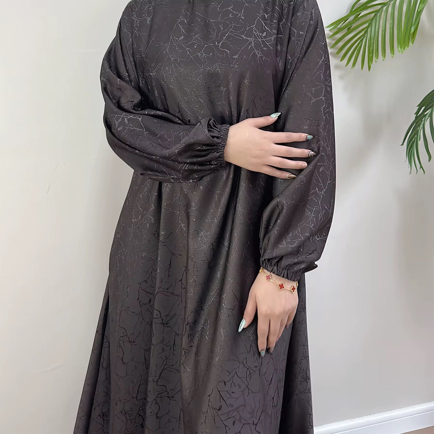 Metallic Elegance Abaya Dress