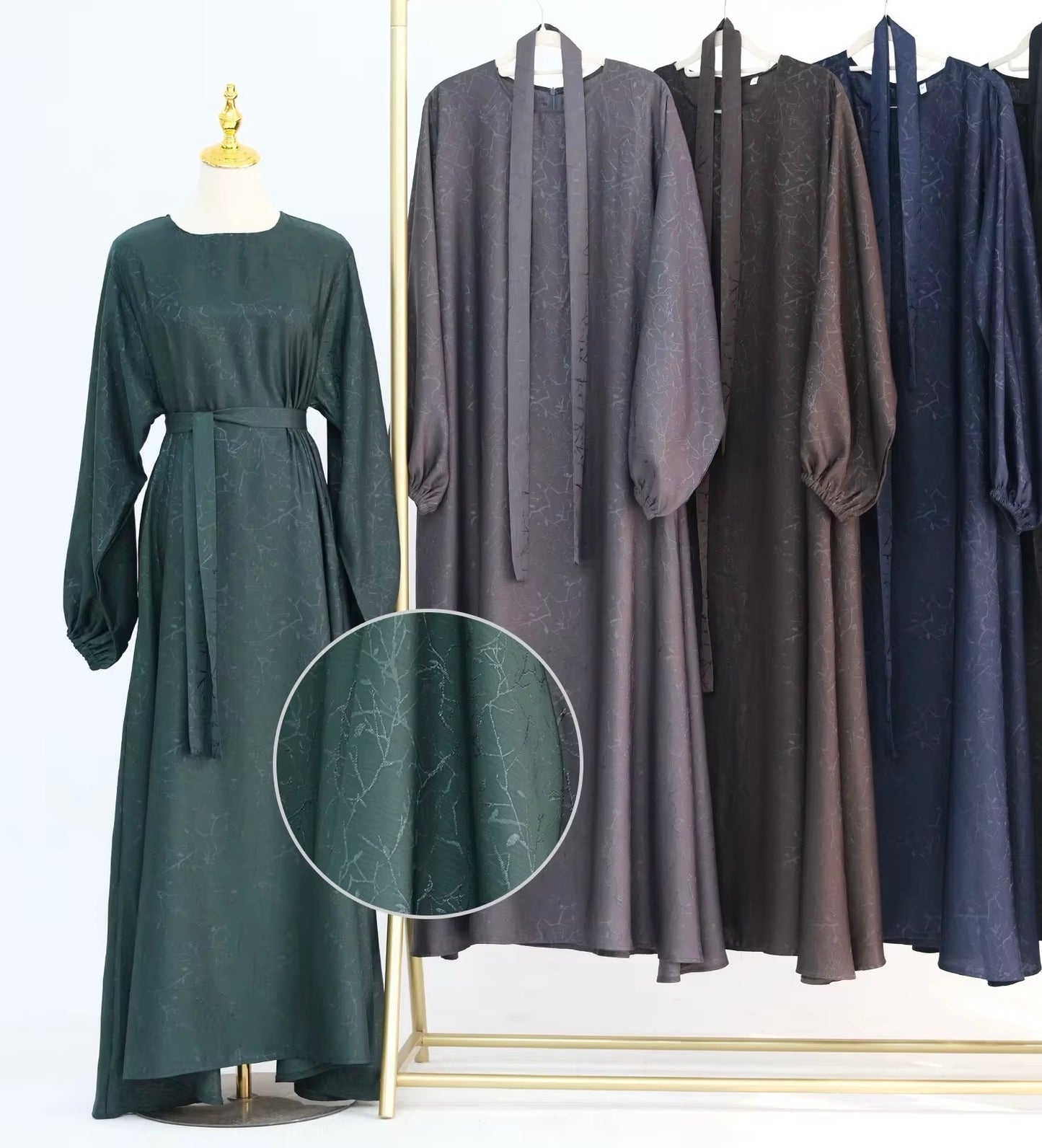 Metallic Elegance Abaya Dress