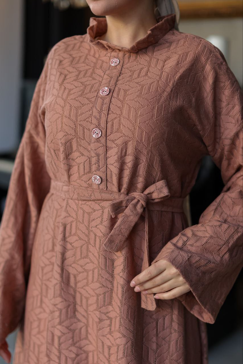 Cotton Lace Turkish Abaya Dress