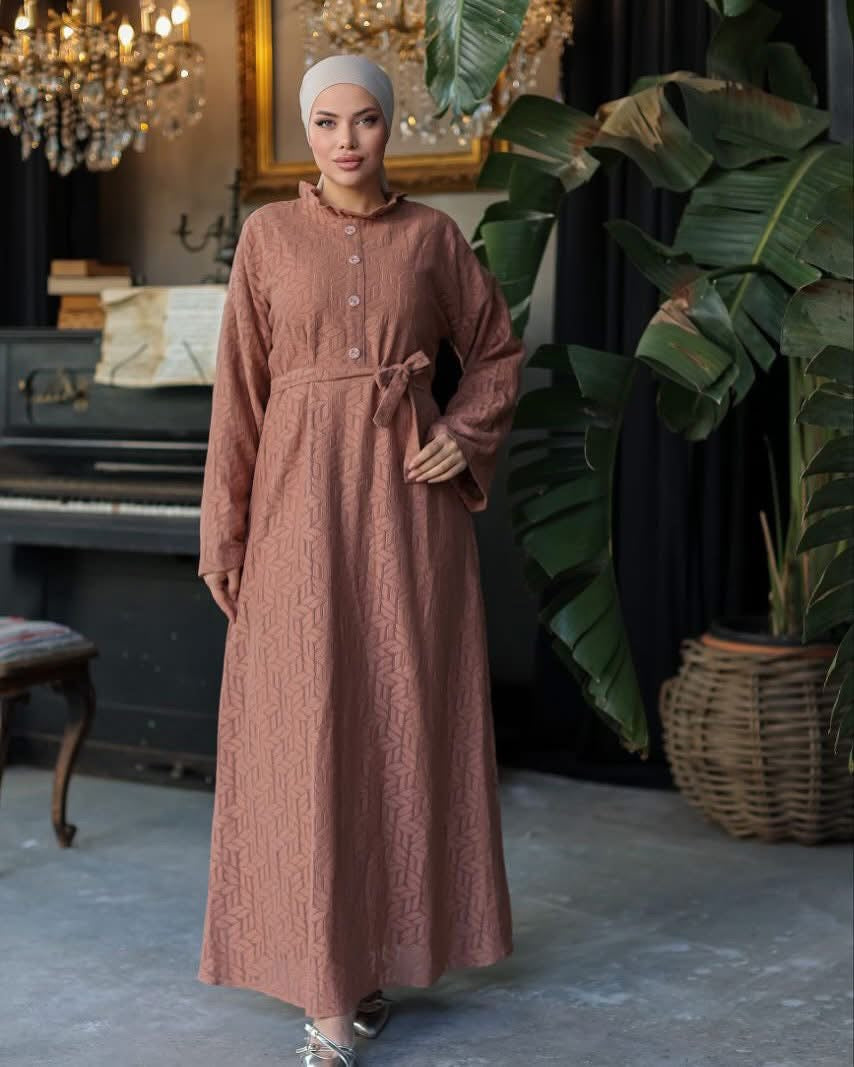Cotton Lace Turkish Abaya Dress