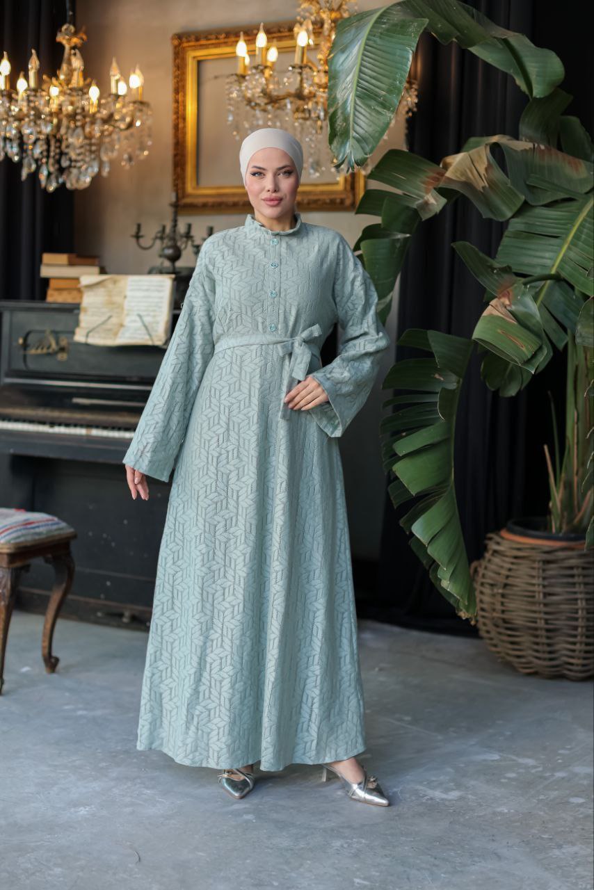 Cotton Lace Turkish Abaya Dress