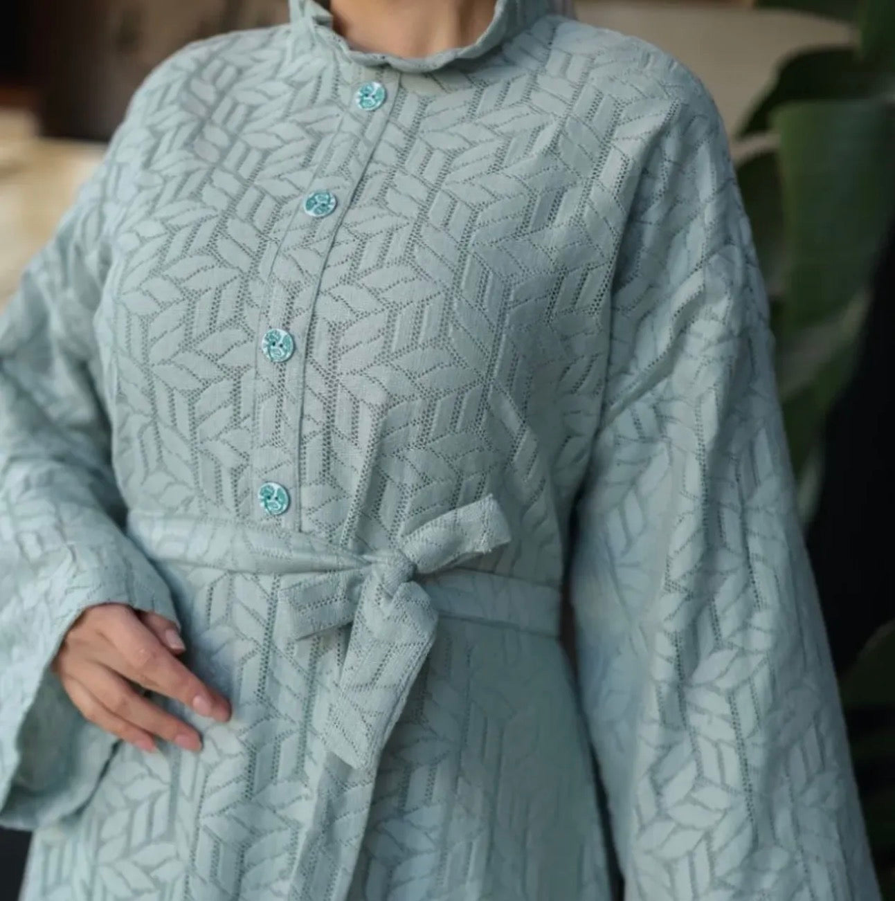 Cotton Lace Turkish Abaya Dress