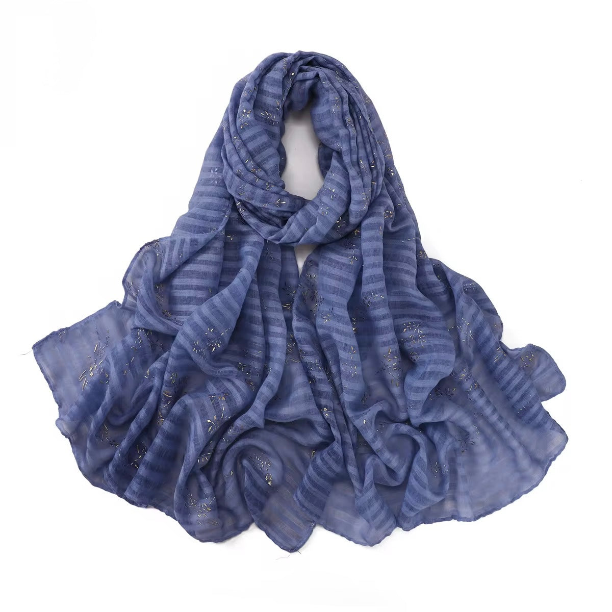 Foil-Printed Striped Hijabs +