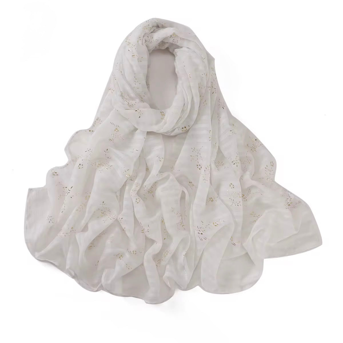 Foil-Printed Striped Hijabs +