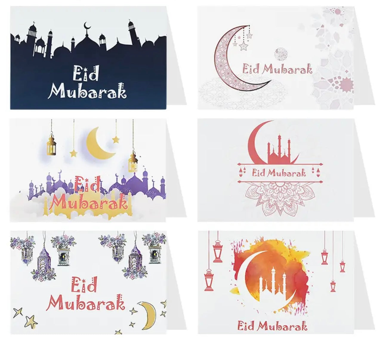 Eid Mubarak Cards Set
