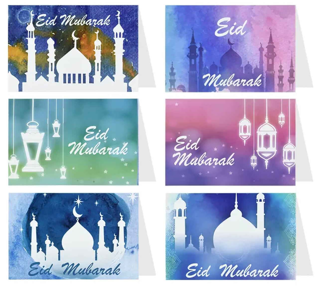 Eid Mubarak Cards Set