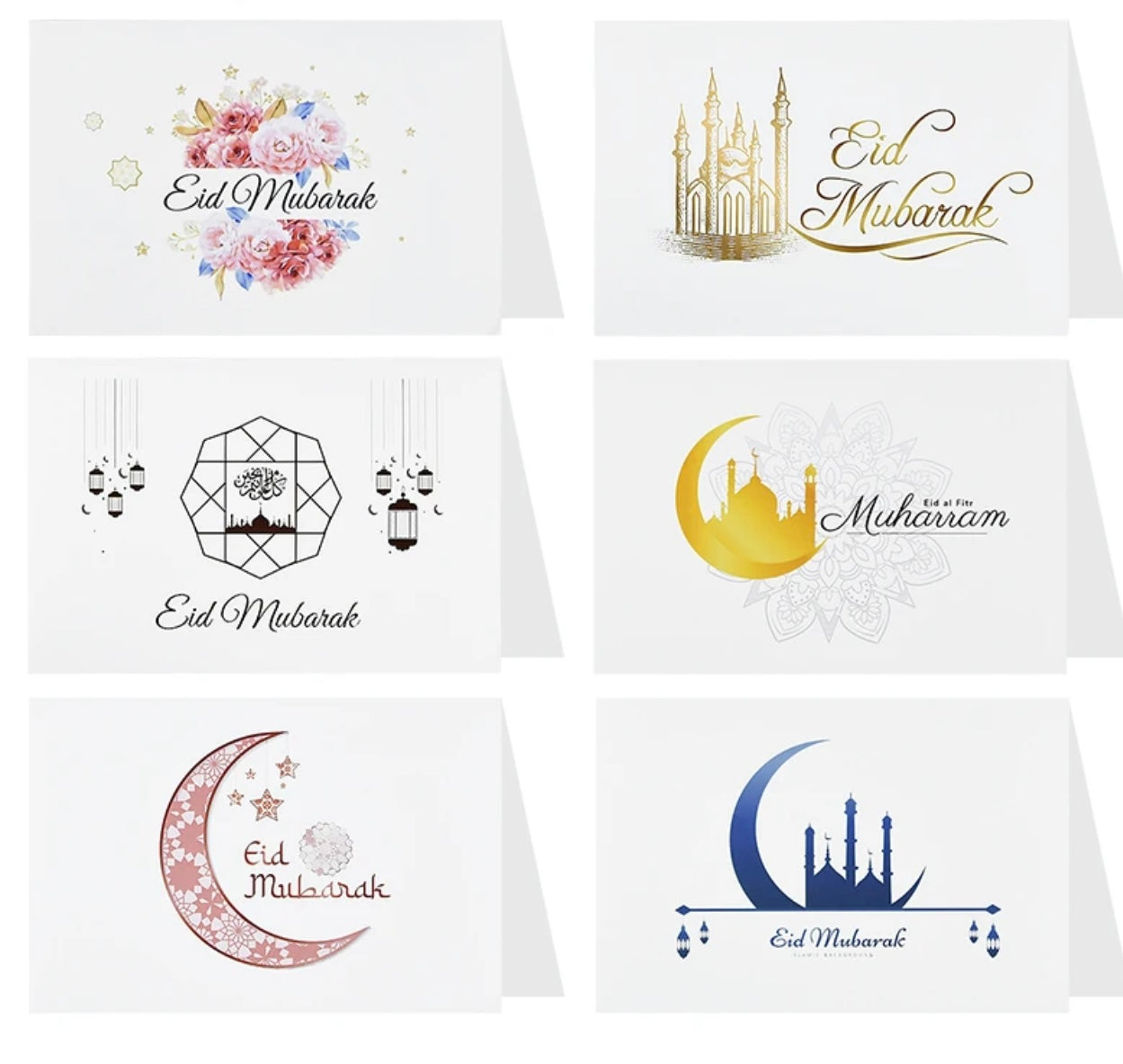 Eid Mubarak Cards Set