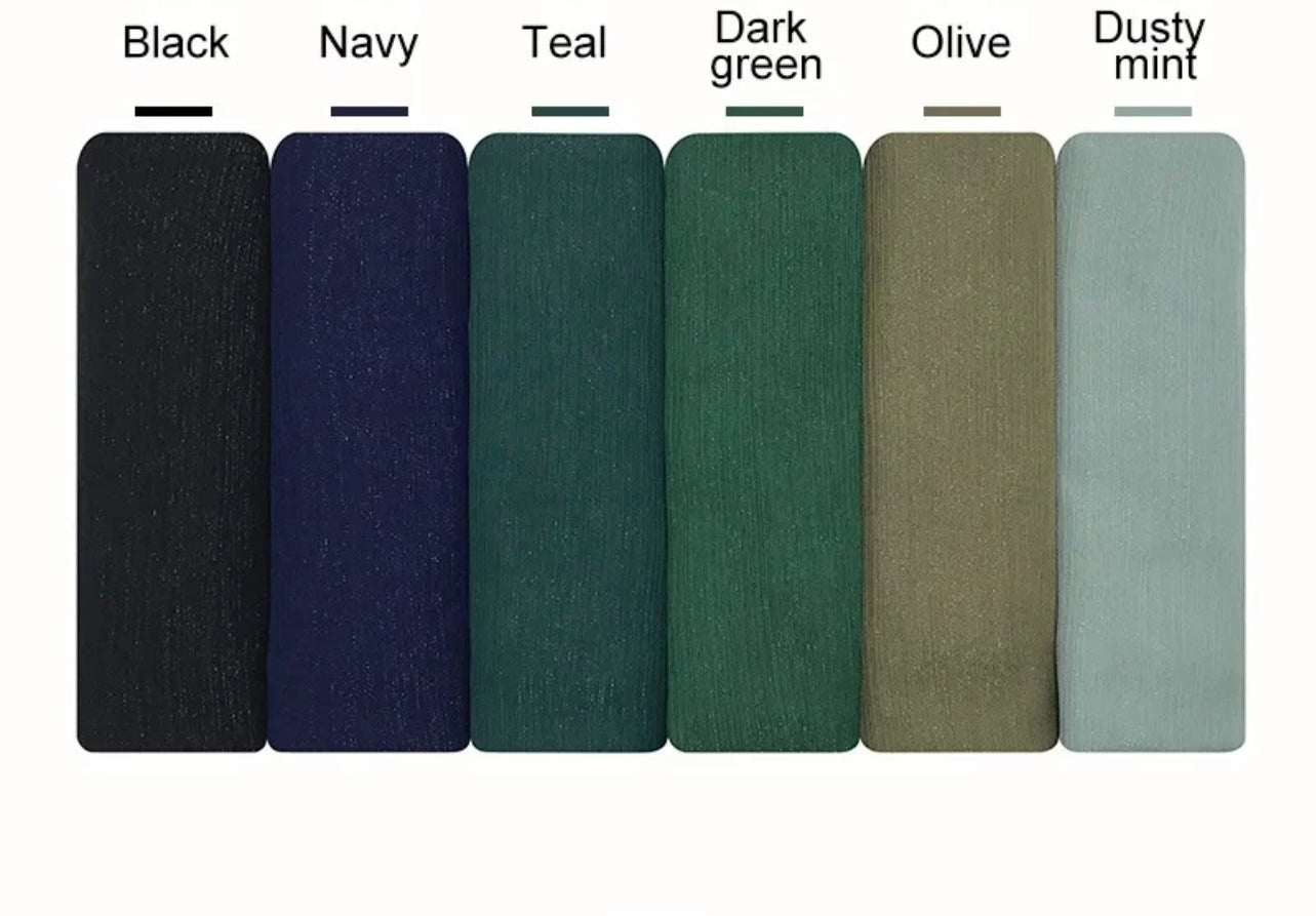 Crinkle Glitter Chiffon Hijabs + - Chaddors