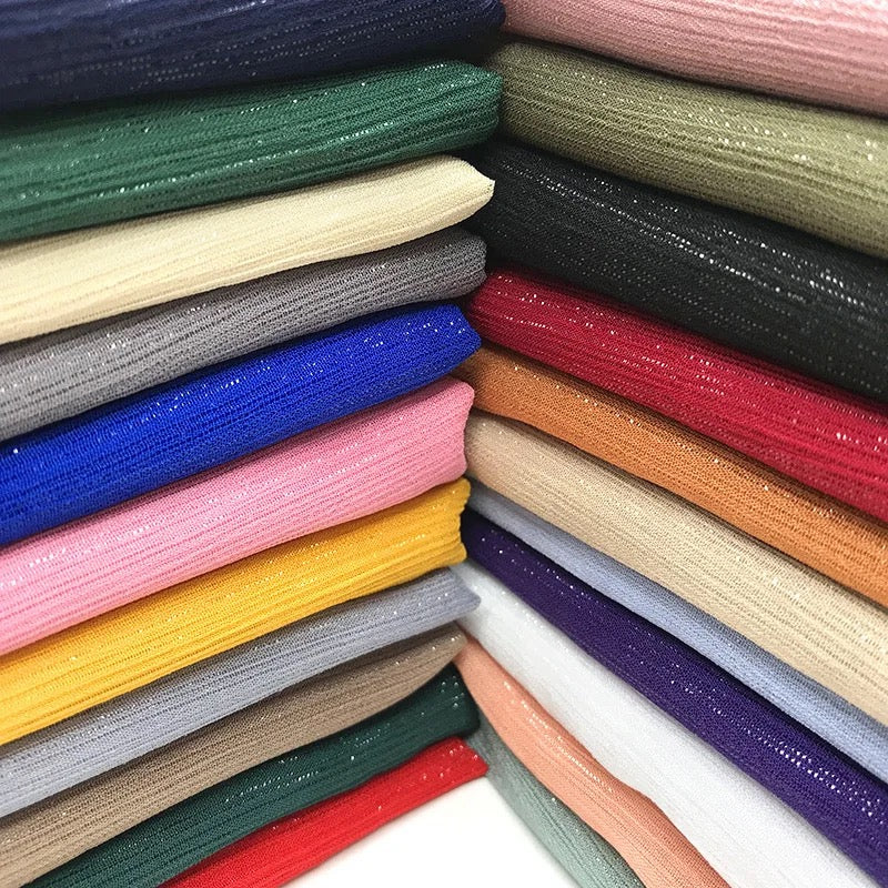 Crinkle Glitter Chiffon Hijabs + - Chaddors