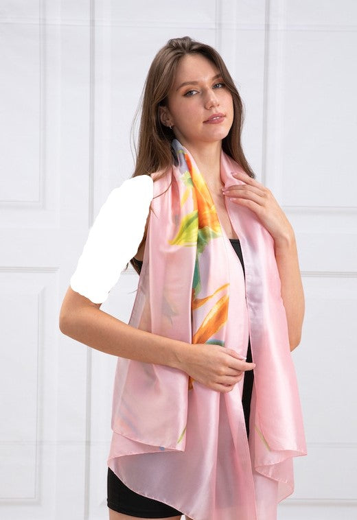 Peach Silk Scarf - Chaddors