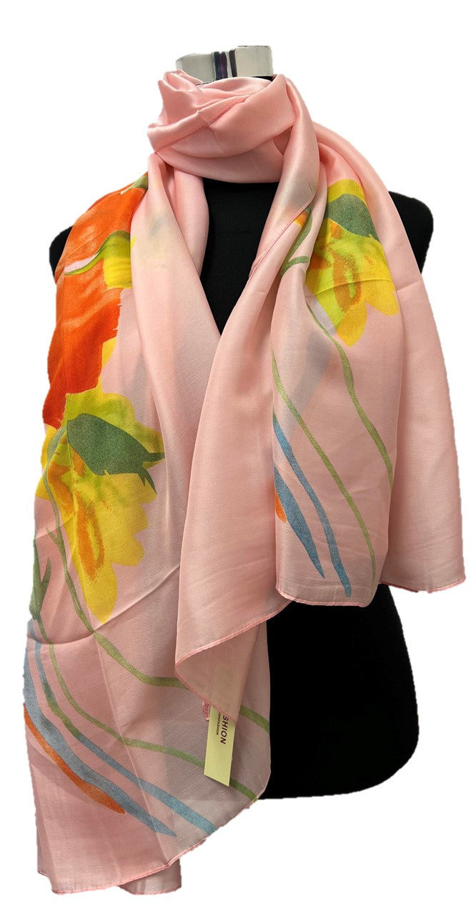 Peach Silk Scarf - Chaddors