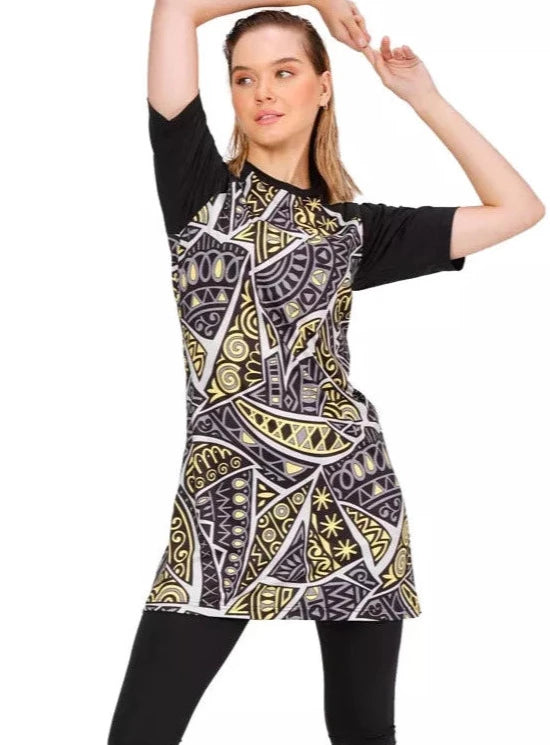 Black Design Two Piece Swimsuit - Chaddors