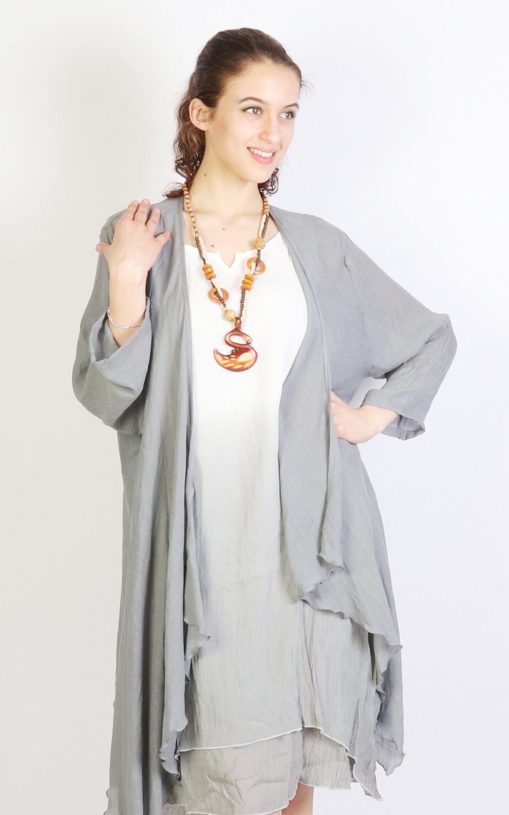 Gray Maxi Cardigan - Chaddors
